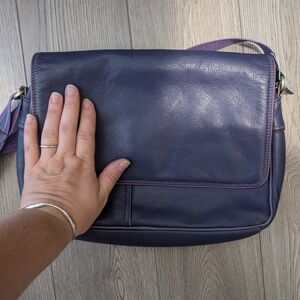 My wallet leather purple crossbody